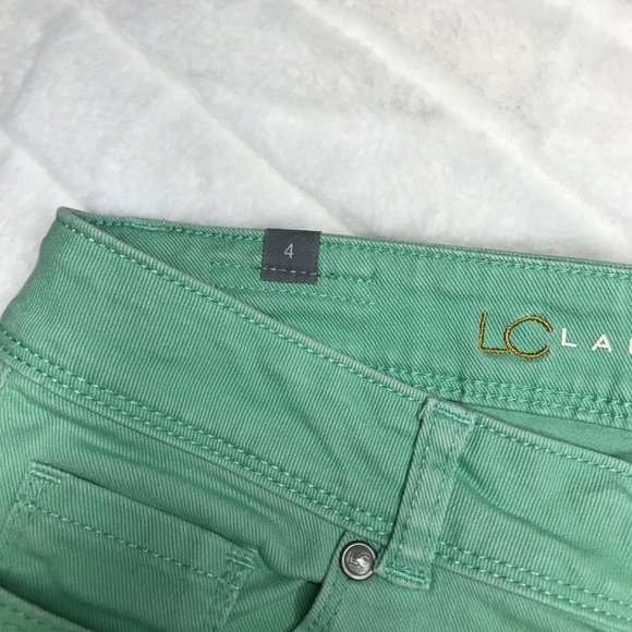EUC $50 LC Lauren Conrad Women's 4 Cropped Capri Style Green Denim Summer Jeans - Picture 9 of 13